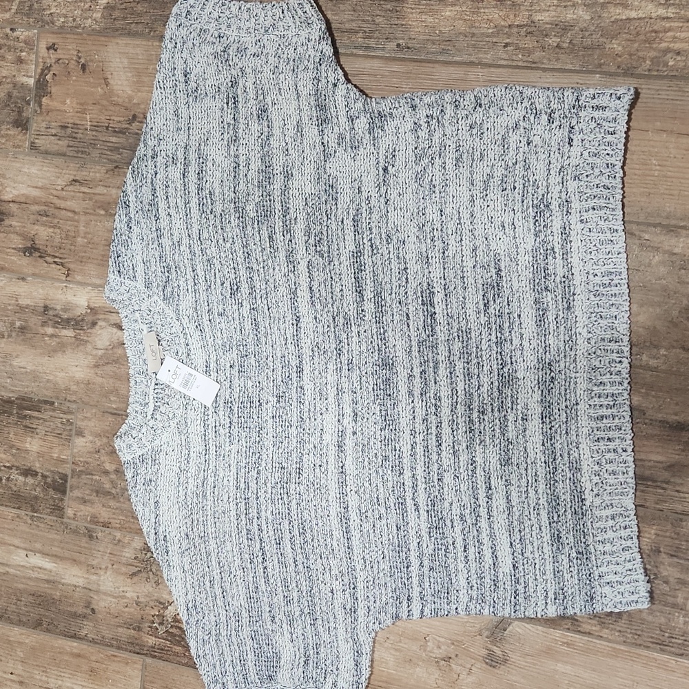NWT Loft outlet XL Short Sleeve Sweater Marled Gray - Picture 10 of 10